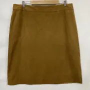 NWT Chico’s Mini Skirt Women’s 3 (XL) Suede Back Zipper Soft Sleek Camel Tan