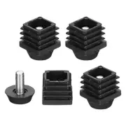 4 Set Leveling Feet, M6x20x20mm Plastic Square Adjustable Furniture Leg Leveling
