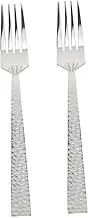 LIGIGWASH Long Handle Hammered Forks 2pcs Silverware Fork for Salads Heavy Duty Cutlery