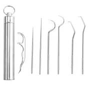Toothpicks Pocket Set 7PCS/Set Dental Pick Portable Stainless Steel Tooth Pick