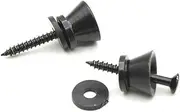 2pcs Guitar Strap Lock Pins Peg Metal Black/Silver for Acoustic Electric Guitar Ukulele Bass versal Black