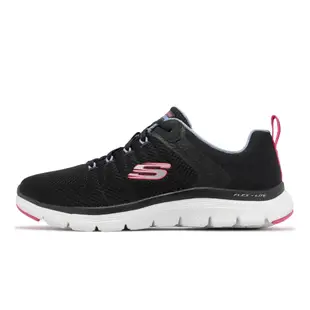 Skechers 休閒鞋 Flex Appeal 4.0 寬楦 女鞋 黑 白 粉紅 輕量 緩衝 記憶鞋墊 健走鞋 149580WBKMT