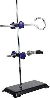 NOLITOY 1Pc Miniature Iron Support Stand for Laboratory Portable Retort Stand with Utility Clamp Easy Assembly for Test Tubes Flasks Beakers More Essential Laboratory Equipment