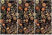 PLIGREAT 3 Sheets Boho Floral Rub On Transfers for Crafts and Furniture Botanical Flowers Transfer Stickers Waterproof Decals for Rubbing On Wooden Dressers Furniture Transfer Stickers