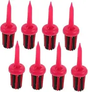 Outanaya 8Pcs Unbreakable Golf Tees with Brush Durable Plastic Golf Ball Holders for Easy Use Fairway Protection and Enhanced Gameplay for Golfers Seeking Convenience