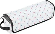 [sanluoli] Hair Tools Travel Bag with Iron Mat Waterproof Curling Iron Travel Case Blue Lines Plaid Minimalist Blooms Travel Essentials for Women