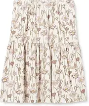 [müsli] by Green Cotton Girls' Crocus Flared Skirt, Balm Cream/Orchid/Corn, 110
