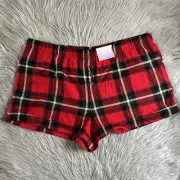 Stars Above Red Plaid Pajama Shorts Womens Size XXL Flannel Pajamas Pjs