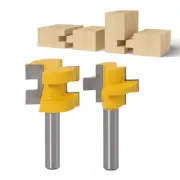 2x 3 Bit T-shape Tongue Groove Router Bit 1/4" Shank Woodworking Chisel Cutter