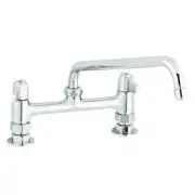 T&S Brass 5F-8DLX16 8" Deck Mount Mixing Faucet w/ 16" Swivel Spout & 2" Flange