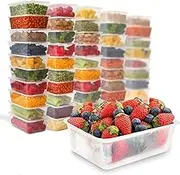 500ml Food Containers with Lids, Reusable Rectangular Takeaway Containers, Microwave, Freeze & Dishwasher Safe (100 pcs) (500ml)