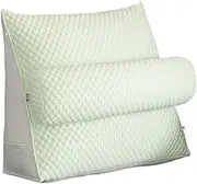 Reading Pillow for Bed Adults, Adjustable Lumbar Support, Machine Washable Ergonomic Cushion, Backrest Pillow for Sitting Up & Sofa(Green,17.7 * 17.7in)