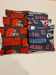 8 Cornhole Bag Set Corn Hole Cleveland Browns and Guardians B/BL