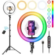 Weilisi 10 Selfie Ring Light With Tripod Stand, 72'' Tall And Phone Holder, 38