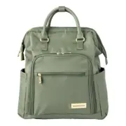 Samantha Brown Convertible Nylon Backpack OLIVE GREEN Travel Luggage NWT