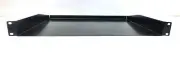 1U (Space) Black Heavy Duty Rack Mount Shelf 19" x 1.75" x 15.5" Deep