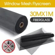 100FT / 30M Roll Insect Flywire Window Fly Screen Net Mesh Flyscreen Black