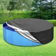 Tufmunb 39.5 inch Foldable Dog Pet Bath Pool Cover, Portable Round Collapsible Pool Cover with Oxford Cloth Material and Drawstring Design for Dog Pet Pool, Waterproof and Dustproof (Black)