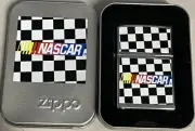 ZIPPO 2002 NASCAR CHECKERED FLAG POLISHED CHROME LIGHTER UNFIRED IN BOX K446