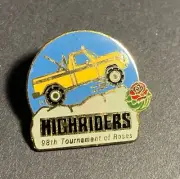 Highriders 98th Tournament of Roses Vintage Original Pinback Lapel Button 1".