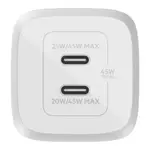 BELKIN USB-C雙孔GAN PPS旅充-45W WCH011DQWH 【全國電子】