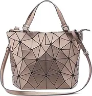 [Suuran] Geometric Luminous Purses and Handbags for Women Holographic Reflective Crossbody Bag Wallet Flash Rainbow Tote Gold