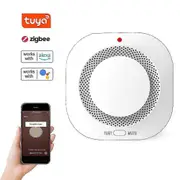 Zigbee Smoke Detection Device - Tuya Wireless Home Alert Detector with 360 Induction, Sound Light Alarm, and Messaging Notification