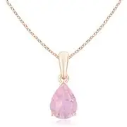 Pear-Shaped Rose Quartz Solitaire Pendant