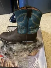 Rocky Kids Boots New Ride Junior Square Toe 7” Size 13M Ride Bean Toe Blue New!!