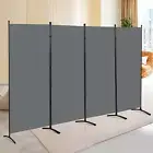 4 Panel Folding Privacy Screens, 6 FT Tall Wall Divider with Metal Frame, Freest