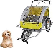 Bicycle Trailer, 2-in-1 Pet Dog Bike Trailer and Stroller, with Mesh Window, Load 40KG, Durable Frame, Pet Trailer for Travel and Storage