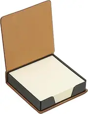 uxcell 200 Sheets Leather Sticky Notes Holder, 10in Post Notes Holder Storage Box Desktop Mini Case Business Card Holder Memo Pad Organizer for Desk Home Office Books Notebook, Brown