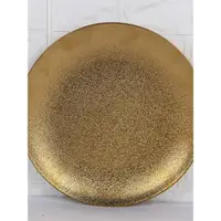 在飛比找ETMall東森購物網優惠-金色陶瓷餐盤高檔酒店西餐盤子歐式奢華金色盤子樣板間裝飾