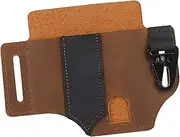 Zxpjkyu Flashlight Sheath, Multi-Tool Pouch, Leather Sheath with Key Holder