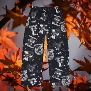 Horror Icons Pajama Pants - Unisex Retro Cartoon Loungewear, Cute Gothic