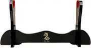 Ten Ryu – Samurai Sword Stand – Black Lacquered Wood Single Sword Stand with Red Velvet Holders and Ten Ryu Logo on Stand, Display Your Collection with Pride – MA-1SD
