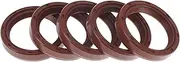 X AUTOHAUX Universal Oil Seal TC Double Lip W Steel Spring Seal Ring Rotary Shaft Seal 32x40x7mm High Pressure FKM Rubber Brown 5 Pcs