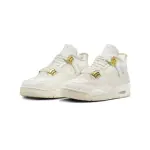 【NIKE 耐吉】W AIR JORDAN 4 RETRO METALLIC GOLD 白金 男尺寸 AQ9129-170(AJ4 女鞋 休閒鞋)