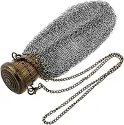 [TOVINANNA] Vintage Stainless Steel Coin Box with Twist Lid Closure Antique British Change Purse Retro Mesh Wallet for Collectors Portable and Secure Design