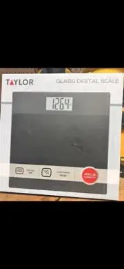 Taylor 11.0" x 11.0" Digital Bathroom Scale Glass Platform Gray