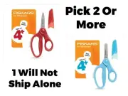 Pick 2+ Fiskars Kids Scissors 5" w/2" Blade Red Pointed or Turquoise Blunt [B9]