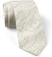 [KAWAMOUSE] ( Topographic Map ) Fashion Novelty Necktie, Conversation Neckwear Ties Great for Party and Events, As Shown