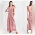 NWT Faherty Organic Cotton Block Print Floral Maxi Dress Medium