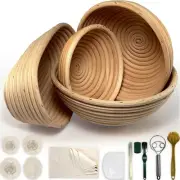 Natural Rattan Banneton, Sourdough Bread Proofing Basket Kit, 6,8,9,10 Inch B...