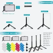 USB LED Video Light Kit Dimmable Photography Adjustable Mini Tripod