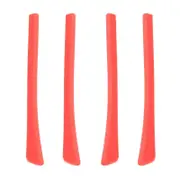 4 Count Eyeglasses Temple Tips Sleeve Soft Silicone Accessories Comfortable Eyewear Red