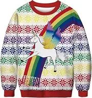 [Cfanny] Couple Cute 3D Santa Print Ugly Christmas Kangaroo Pocket Sweatshirt Hoodies Pullover