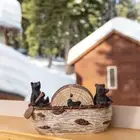 Handmade Rustic Coasters Resin Pan Holder Bear Coaster Set Kitchen