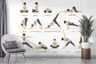 3D Yoga Woman Cartoon Self-adhesive Removeable Wallpaper Wall Mural