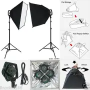 2000W Video Continuous Lighting Photography Softbox Light Stand Photo Studio Kit